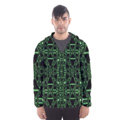An Overly Large Geometric Representation Of A Circuit Board Hooded Wind Breaker (men) by Simbadda