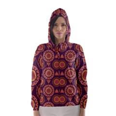 Abstract Seamless Mandala Background Pattern Hooded Wind Breaker (women) by Simbadda