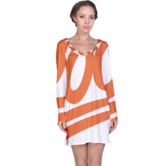 Number 100 Orange Long Sleeve Nightdress by Alisyart