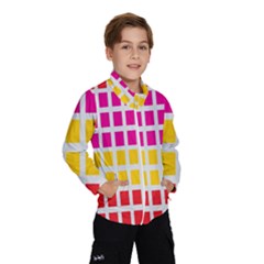 Squares Pattern Background Colorful Squares Wallpaper Wind Breaker (kids) by Simbadda