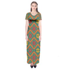 Folklore Short Sleeve Maxi Dress by Valentinaart
