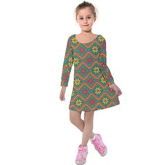 Folklore Kids  Long Sleeve Velvet Dress by Valentinaart