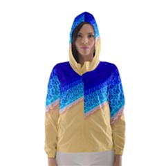 Beach Sea Water Waves Sand Hooded Wind Breaker (women) by Alisyart