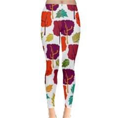 Colorful Trees Background Pattern Leggings  by Simbadda