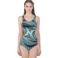 Digital Fractal Pattern One Piece Swimsuit by Simbadda