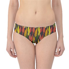 Colorful Leaves Yellow Red Green Grey Rainbow Leaf Hipster Bikini Bottoms by Alisyart