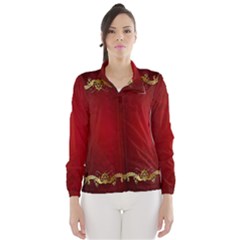 3d Red Abstract Pattern Wind Breaker (women) by Simbadda