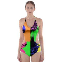 Flower Pop Sunflower Cut-out One Piece Swimsuit by Alisyart