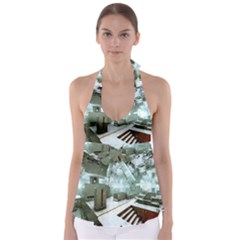 Digital Art Paint In Water Babydoll Tankini Top by Simbadda