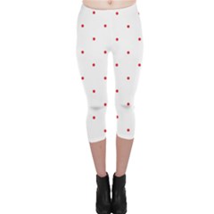 Mages Pinterest White Red Polka Dots Crafting Circle Capri Leggings  by Alisyart