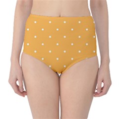 Mages Pinterest White Orange Polka Dots Crafting High-waist Bikini Bottoms by Alisyart