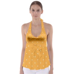 Mages Pinterest White Orange Polka Dots Crafting Babydoll Tankini Top by Alisyart