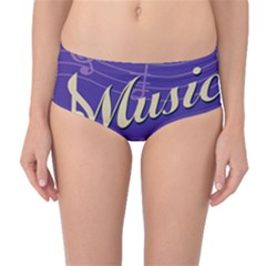 Music Flyer Purple Note Blue Tone Mid-waist Bikini Bottoms by Alisyart