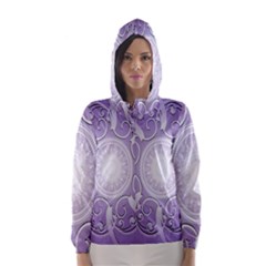 Purple Background With Artwork Hooded Wind Breaker (women) by Alisyart