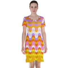 Dna Early Childhood Wave Chevron Rainbow Color Short Sleeve Nightdress by Alisyart