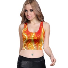 Fire Flames Abstract Background Racer Back Crop Top by Simbadda