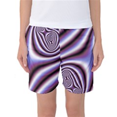 Fractal Background With Curves Created From Checkboard Women s Basketball Shorts by Simbadda
