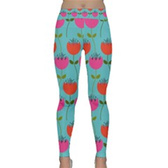 Tulips Floral Background Pattern Classic Yoga Leggings by Simbadda