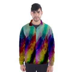 Colorful Abstract Paint Splats Background Wind Breaker (men) by Simbadda