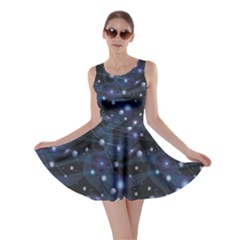 Blue Pattern Of Space Night Sky Skater Dress by CoolDesigns