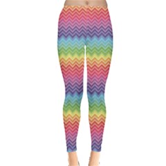 Colorful Chevron Rainbow Colored Pattern Women s Leggings by CoolDesigns
