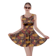 Brown African Ethnic Colorful Pattern Skater Dress by CoolDesigns