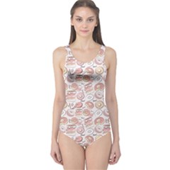 Pink Donut Pattern Women s One Piece Swimsuit by CoolDesigns