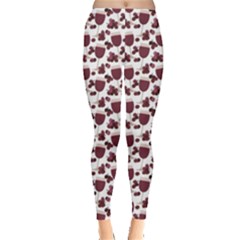 Purple Pattern With Wine Glasses Leggings by CoolDesigns