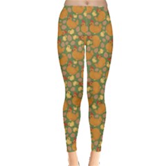 Green Chicken Flat Pattern Women s Leggings by CoolDesigns