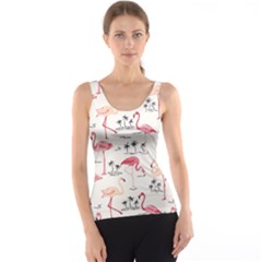 Colorful Flamingo Bird Pattern Tank Top by CoolDesigns