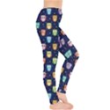Navy Tone Colorful Owls Pattern Leggings  View4