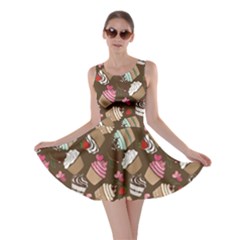 Colorful Pattern Of Tasty Cupcakes Skater Dress by CoolDesigns