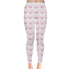 Pink Cute Pig Pattern With Pink Pig Faces Women s Leggings by CoolDesigns