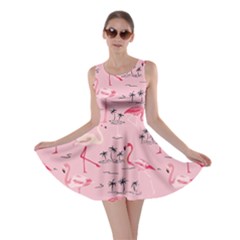 Pink Flamingo Bird Pattern Skater Dress by CoolDesigns