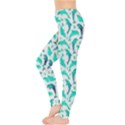 Mint Watercolor Dolphins Pattern Leggings View3