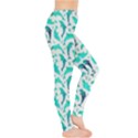 Mint Watercolor Dolphins Pattern Leggings View4