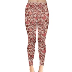 Red Valentine Pattern Leggings by CoolDesigns
