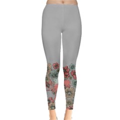 Gray Floral Leggings  by CoolDesigns