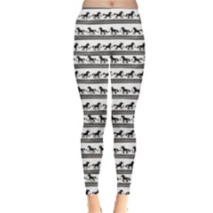 Gray Ethnic Pattern With Horses Women s Leggings by CoolDesigns