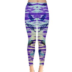 Purple Feather Aztec Tribal Leggings  by CoolDesigns