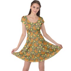 Green Chicken Flat Pattern Cap Sleeve Dress by CoolDesigns