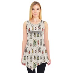 Gray Pattern With Watercolor Beetles Sleeveless Tunic Top by CoolDesigns
