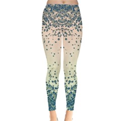 Turquoise Floral Leggings by CoolDesigns