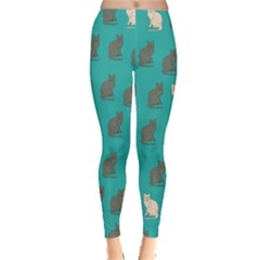 Turquoise Cat Leggings  by CoolDesigns