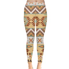 Yellow Tribal Aztec Leggings  by CoolDesigns