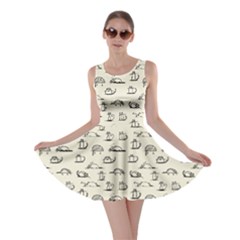 Beige Kitten Lovely Cats Pattern Skater Dress by CoolDesigns