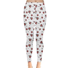 Red Pattern Ladybugs Leggings by CoolDesigns