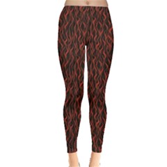 Dark Red Flame Hell Fire Seamless Leggings by CoolDesigns
