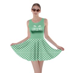 Green Cat Dot Skater Dress by CoolDesigns