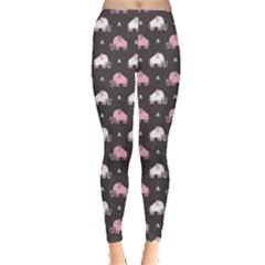 Pink Elephants Pattern Leggings